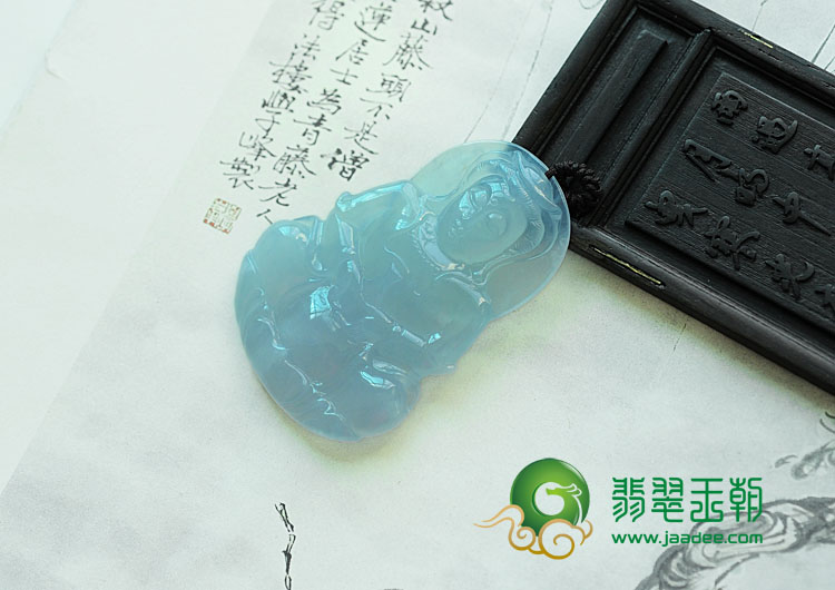 冰种紫罗兰缅甸翡翠观音挂件