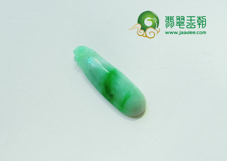 糯冰种阳绿缅甸翡翠长寿瓜挂件