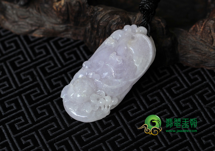 糯冰种紫罗兰缅甸翡翠富贵花开挂件
