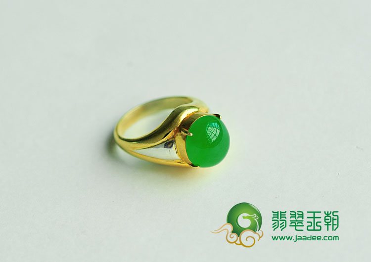冰种正阳绿缅甸翡翠戒面