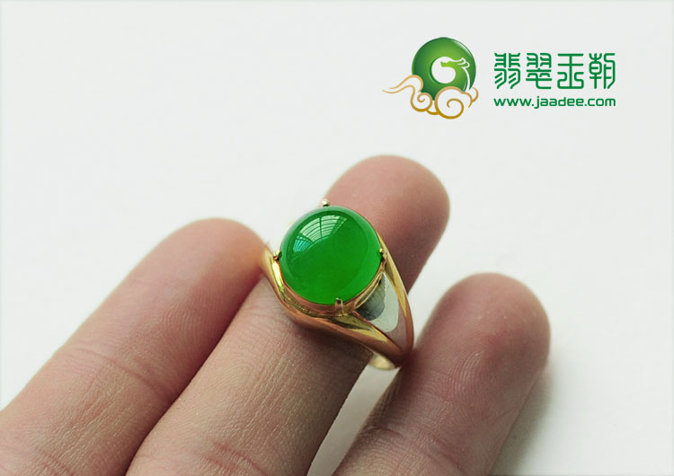 冰种正阳绿缅甸翡翠戒面