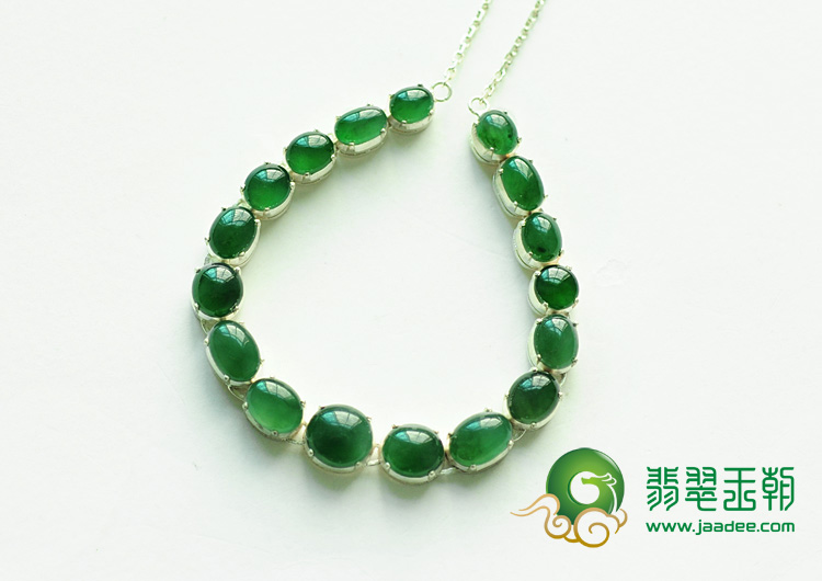 冰种油青缅甸翡翠项链面（共17颗）