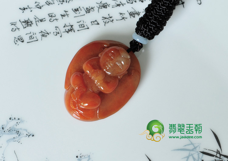 糯冰种红黄翡缅甸翡翠天使挂件