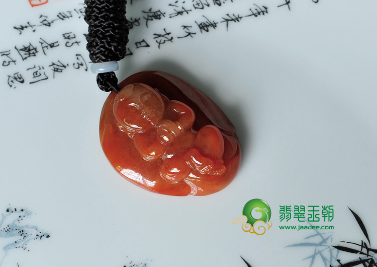 糯冰种红黄翡缅甸翡翠天使挂件