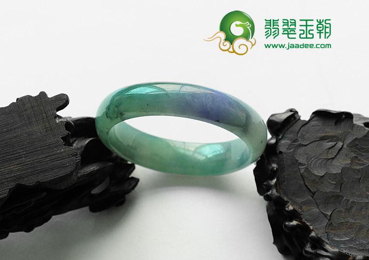 冰种蓝水带春缅甸翡翠手镯（54mm）