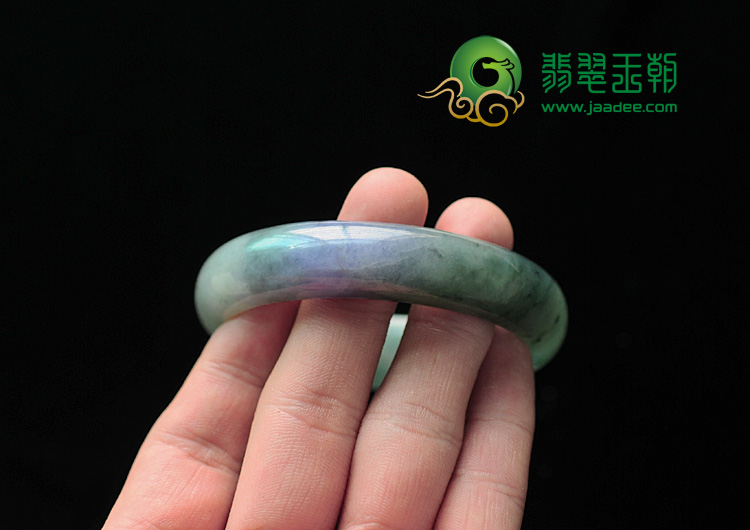 冰种蓝水带春缅甸翡翠手镯（54mm）