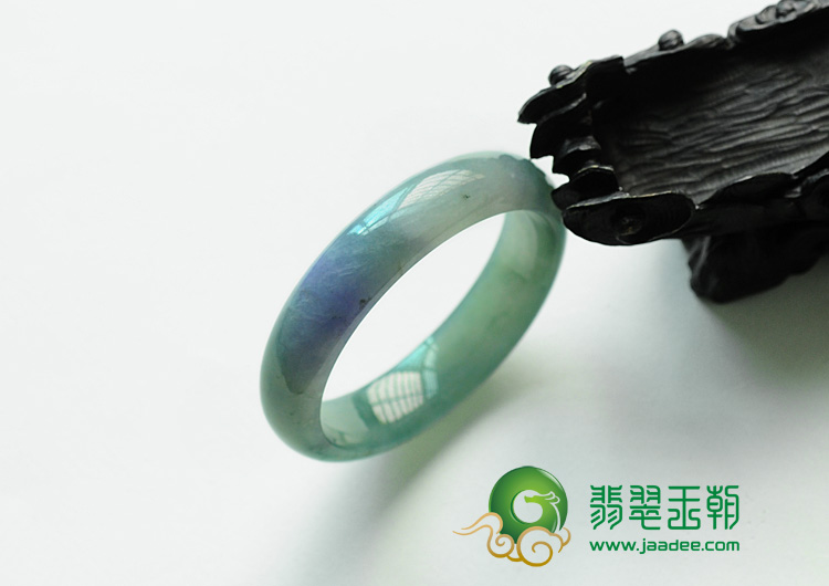 冰种蓝水带春缅甸翡翠手镯（54mm）