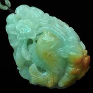 糯冰种黄翡缅甸翡翠年年有余手玩件