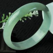 冰种晴水飘花缅甸翡翠手镯（62mm）