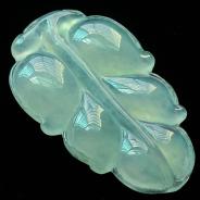 冰种略飘花缅甸翡翠叶子挂件