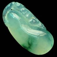 冰种飘花缅甸翡翠福瓜挂件