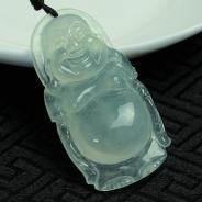 冰种缅甸翡翠站佛挂件