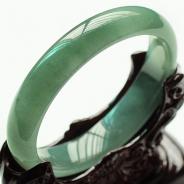 糯冰种油青缅甸翡翠手镯(57.7mm)