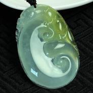 冰种黄翡缅甸翡翠如意挂件
