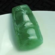 糯冰种满绿缅甸翡翠节节高挂件
