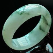 冰种飘花缅甸翡翠手镯(66.7mm)