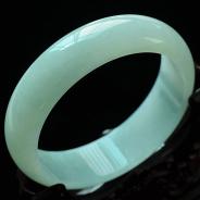糯冰种晴水缅甸翡翠手镯(55.4mm)