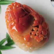 细糯种红翡缅甸翡翠富贵双喜挂件