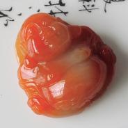 糯冰种红翡缅甸翡翠玉佛挂件
