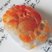 糯冰种红翡缅甸翡翠蝎子挂件
