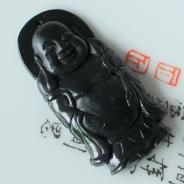 冰种墨翠缅甸翡翠站佛挂件
