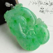 冰种飘翠缅甸翡翠如意寿挂件