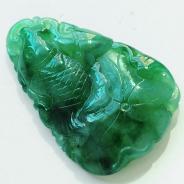 冰种油青缅甸翡翠年年有余挂件