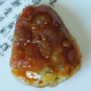 糯冰种褐红翡缅甸翡翠金玉满堂挂件