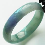 冰种蓝水带春缅甸翡翠手镯（54mm）