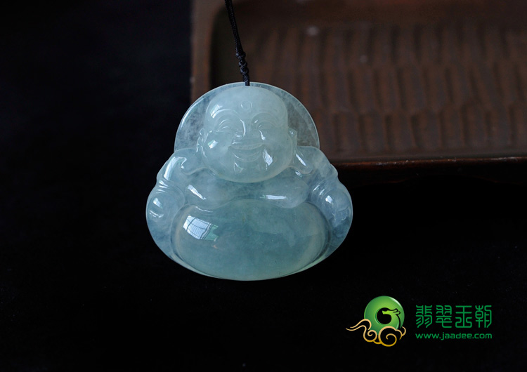 冰种晴水缅甸翡翠玉佛挂件