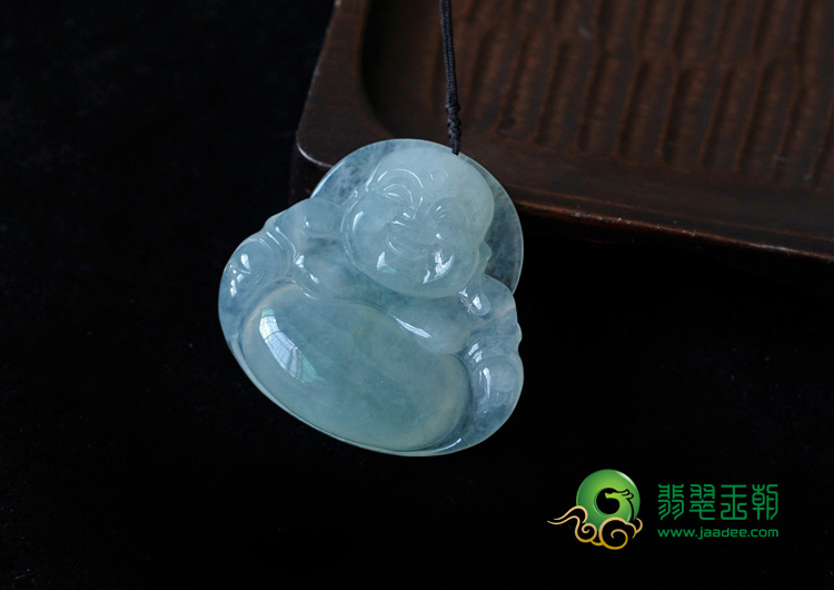 冰种晴水缅甸翡翠玉佛挂件