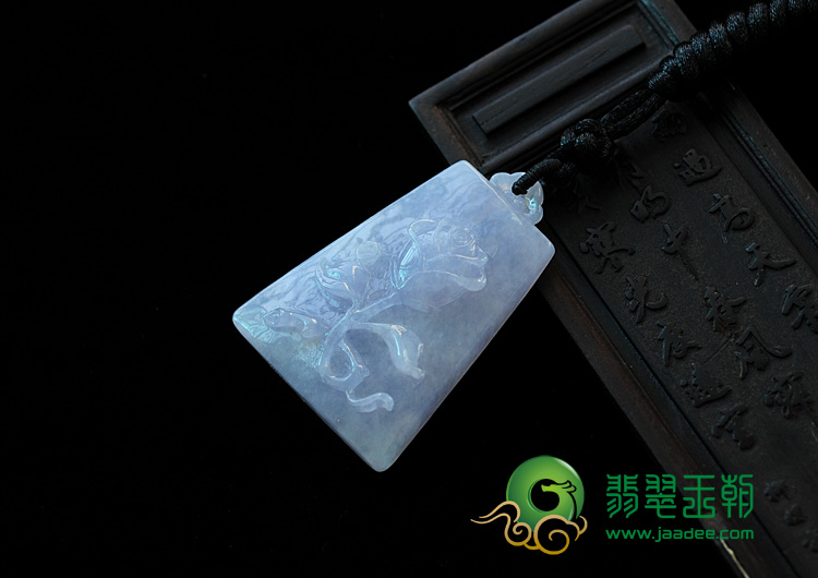 冰种紫罗兰缅甸翡翠玫瑰挂件