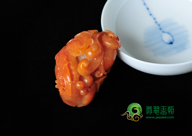 糯冰种红黄翡缅甸翡翠英明神武挂件
