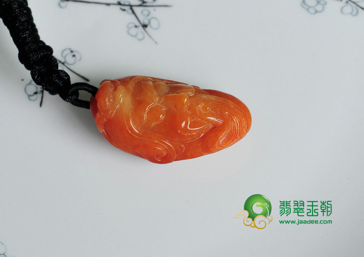 糯冰种红黄翡缅甸翡翠关公头挂件