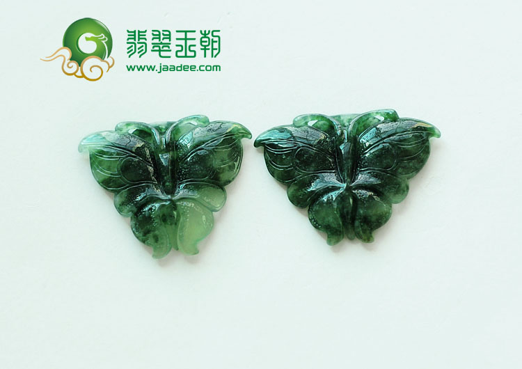 冰种飘花缅甸翡翠蝴蝶挂件（单价）