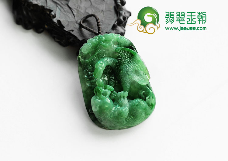 糯冰种瓜皮绿缅甸翡翠英雄挂件