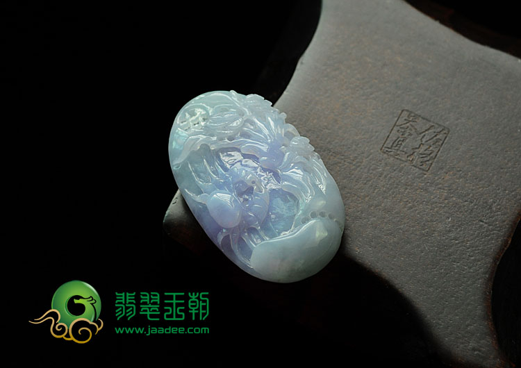 糯冰种紫罗兰飘翠缅甸翡翠纵横四海挂件