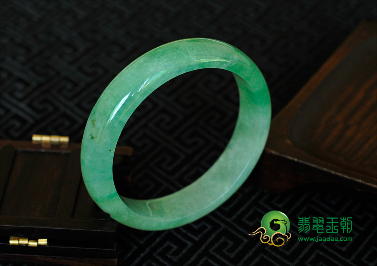 冰种豆色缅甸翡翠手镯（52.2mm）