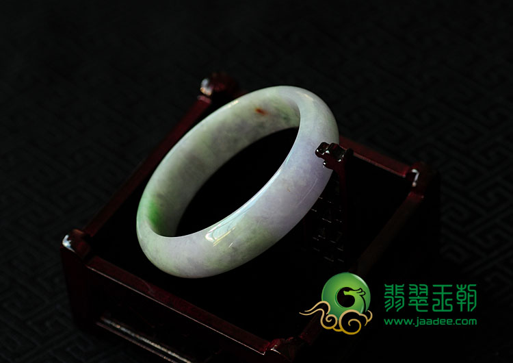 糯冰种春带彩缅甸翡翠手镯（56.5mm）