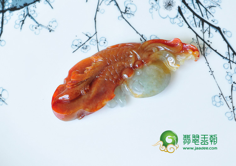 糯冰种红翡缅甸翡翠英明神武挂件