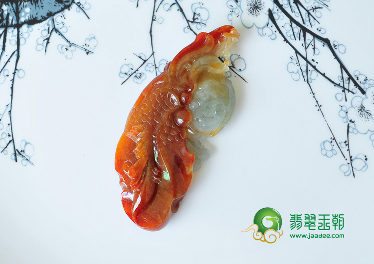 糯冰种红翡缅甸翡翠英明神武挂件