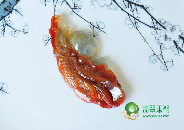糯冰种红翡缅甸翡翠英明神武挂件