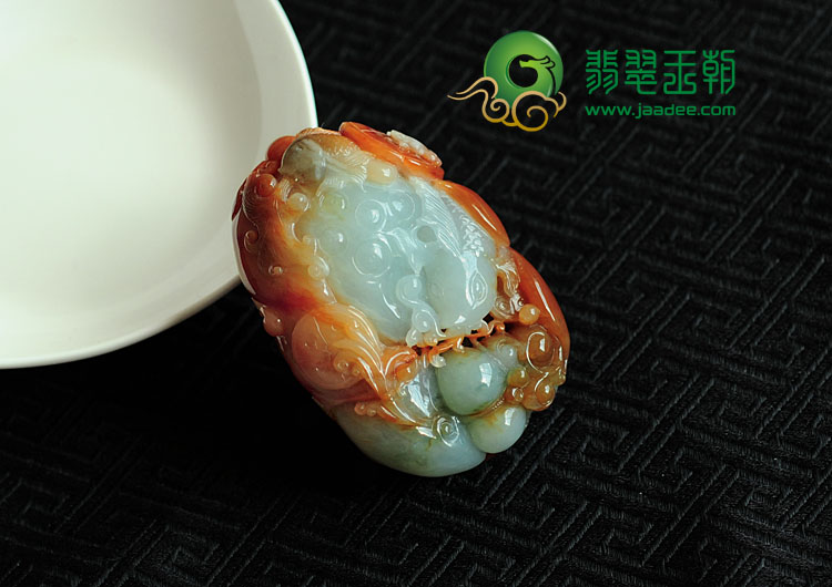 糯冰种红翡缅甸翡翠年年有余挂件/手玩件
