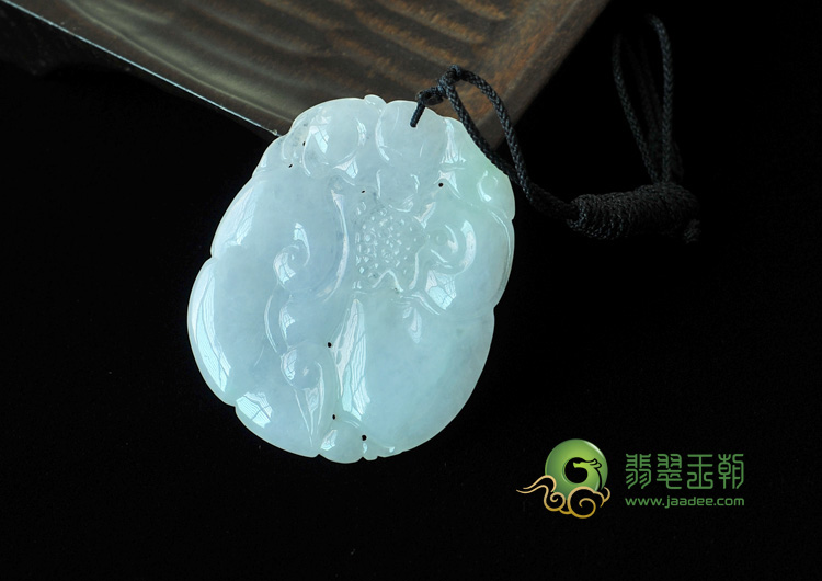 糯冰种淡紫罗兰飘翠缅甸翡翠如意寿挂件
