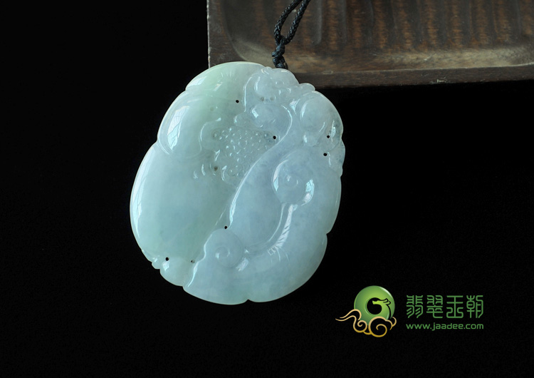 糯冰种淡紫罗兰飘翠缅甸翡翠如意寿挂件