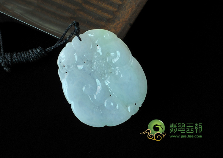 糯冰种淡紫罗兰飘翠缅甸翡翠如意寿挂件