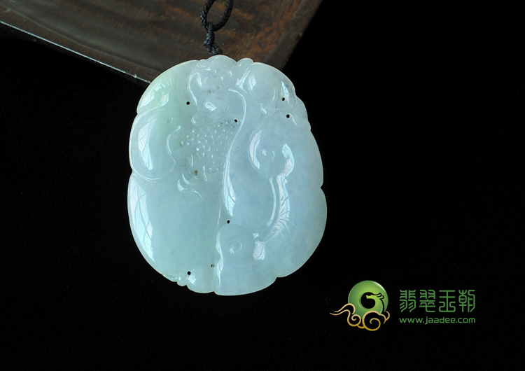 糯冰种淡紫罗兰飘翠缅甸翡翠如意寿挂件