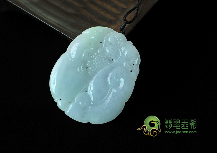 糯冰种淡紫罗兰飘翠缅甸翡翠如意寿挂件