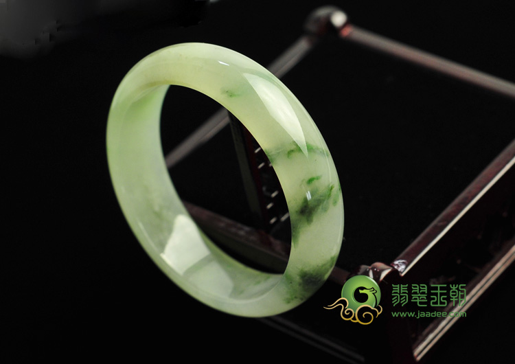 冰种飘花缅甸翡翠手镯（56.1mm）