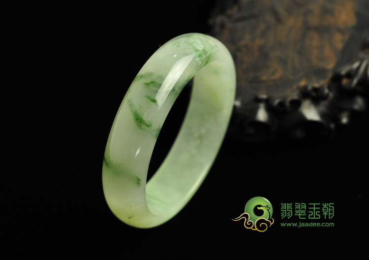冰种飘花缅甸翡翠手镯（56.1mm）